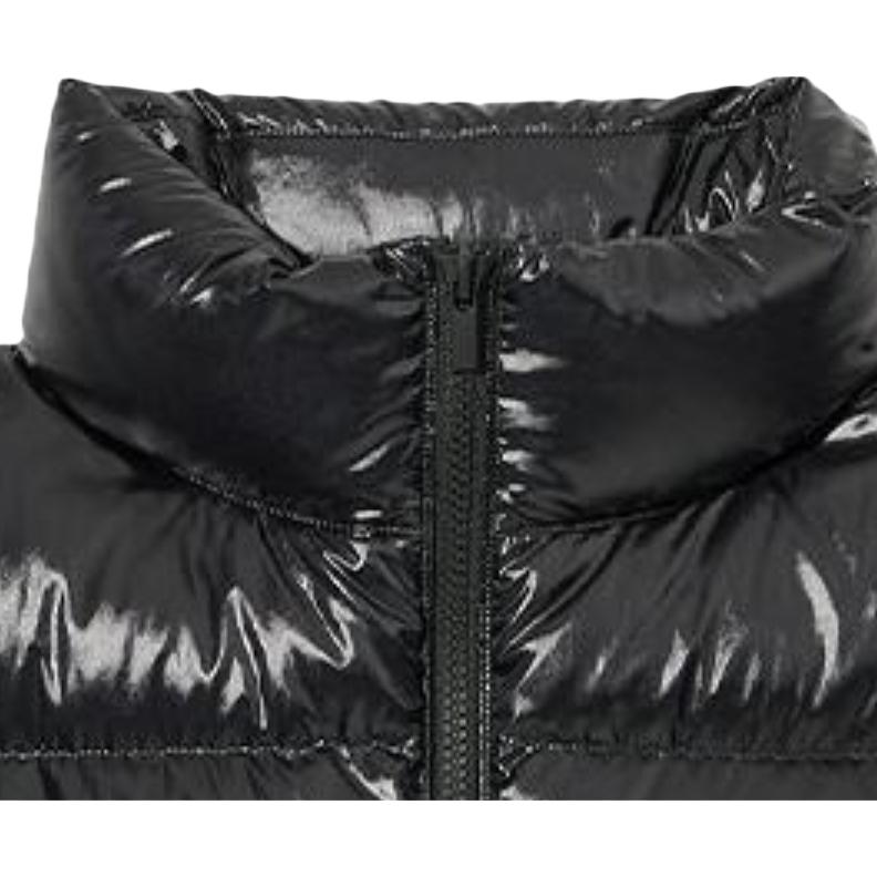 UNIQLO Shiny Puffed Stand Collar Short Zip Korean Style Quilted Down Jacket Women outerwear Black 450456-09