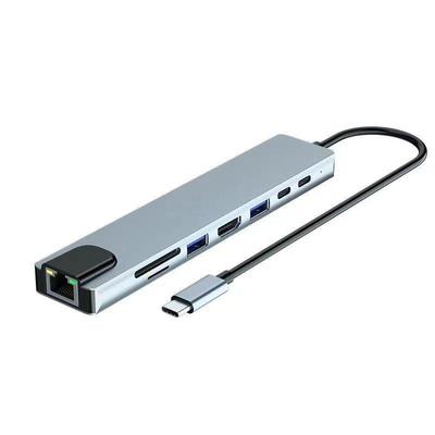 Typ-C-Hub-Splitter-Erweiterungsdock mit Aluminiumlegierungsgehäuse für Computerperipheriegeräte