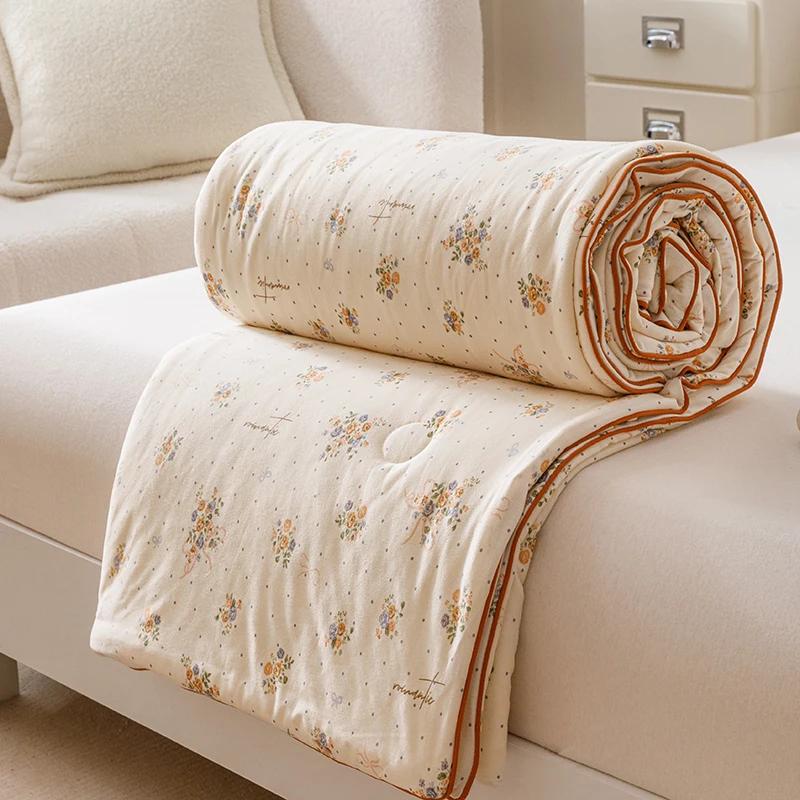 Cool Summer Quilt - Class A Milk Silk & Knitted Cotton (20% Soybean, Ultra-Soft Air-Con Bedding)
