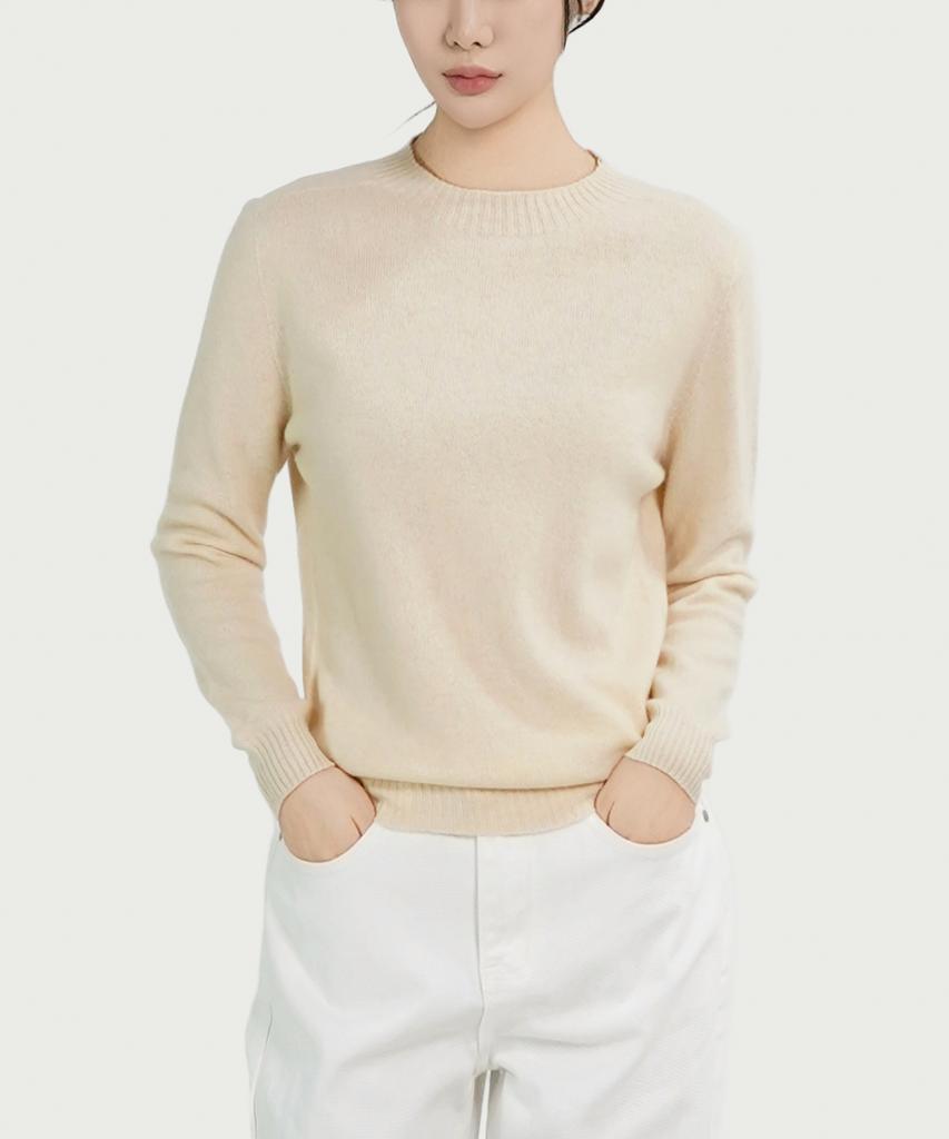 Keulleiseu 100% Wool Basic Knit Sweater_Purple