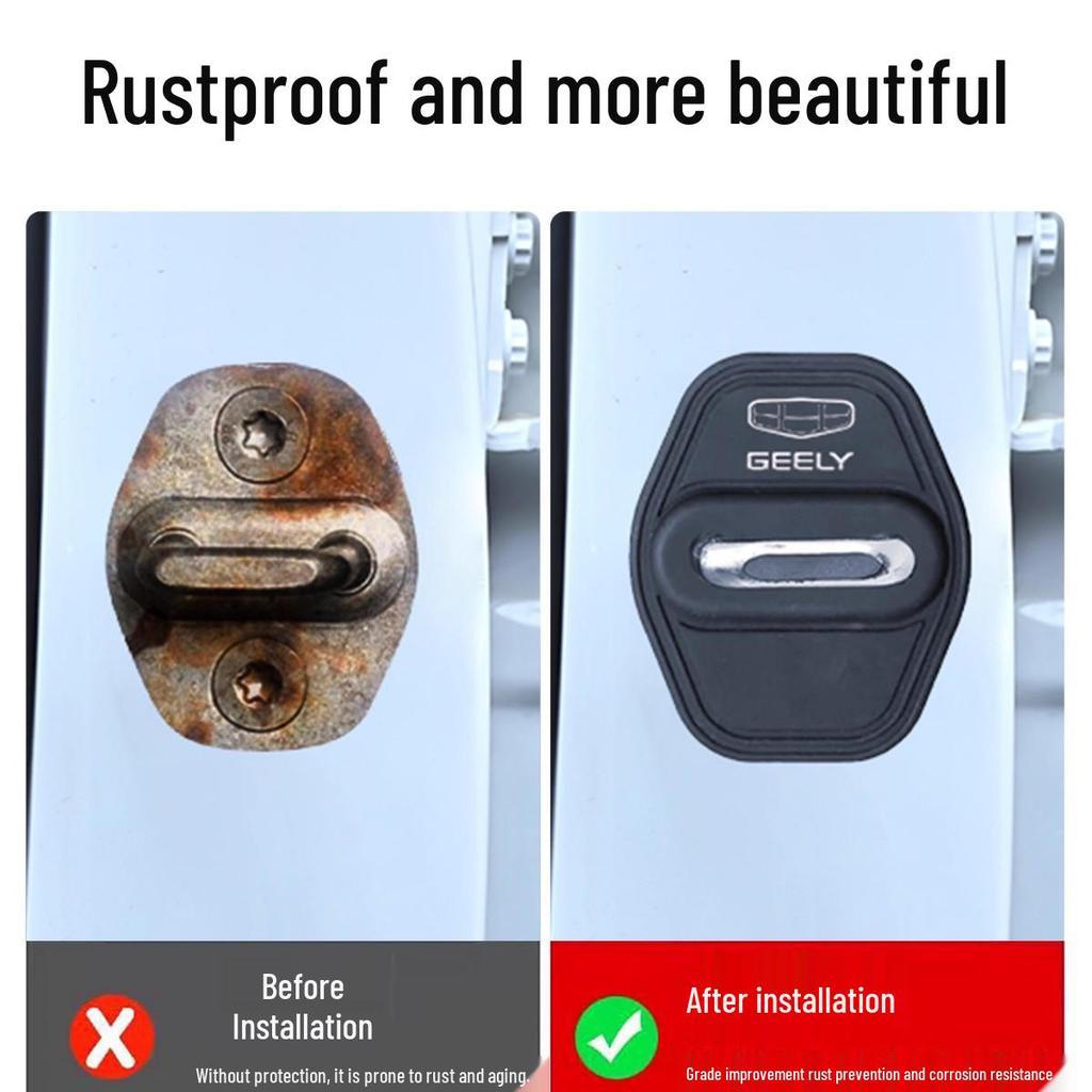 Silicone Shock-Absorbing Door Lock Cover for Geely Xingyue/Xingyuan/Boyue L