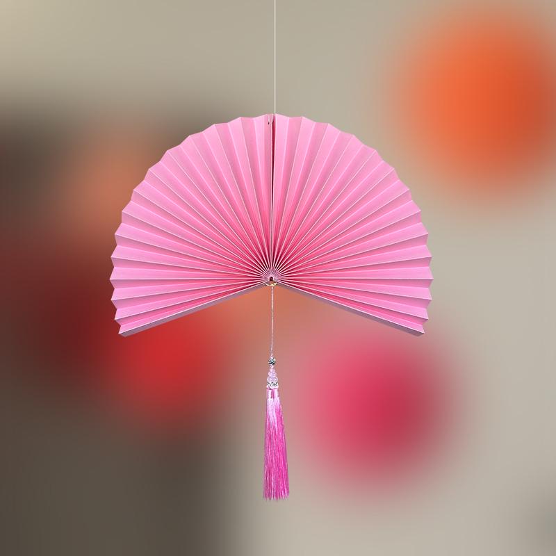 Wedding Décor Set: Honeycomb Balls, Folding Fans & Double Happiness Pendants for Groom's Room