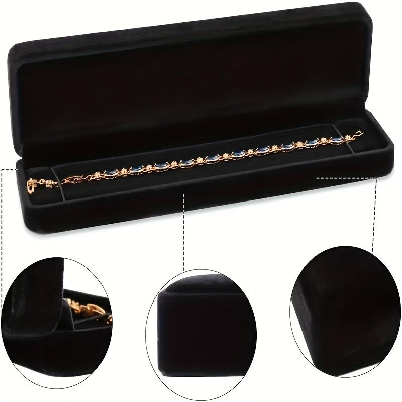 1pc Velvet Jewelry Box For Necklaces Bracelets Watch Storage And Display, Engagement, Wedding, Proposal, Gift Package Case