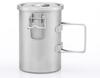 KEITH Titanium Cooker, 900ml Capacity, Lightweight, Multi-Function Rice Cooker, Dishwasher Safe, Portable Camping Pot, Double-Pot Design, Direct Heat