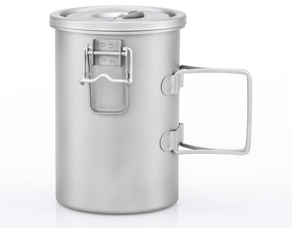 KEITH Titanium Cooker, 900ml Capacity, Lightweight, Multi-Function Rice Cooker, Dishwasher Safe, Portable Camping Pot, Double-Pot Design, Direct Heat