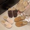 Fashion Crestar Suede Clogs For Women Lady Fashion Flat Slippers Outdoor Non-Slip Round Toe Mules Casual Potato Shoes With Arch Support