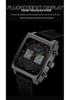 Sanda Men's Chronograph Quartz Watch: Square Dial, Three Eyes, Six Hands, Luminous, Calendar, Waterproof.