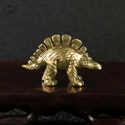 Solid Brass Stegosodon Dinosaur Jurassic Dinosaur Family Small Statue Office Desktop Ornaments Tea Pet Crafts Animal Figurines