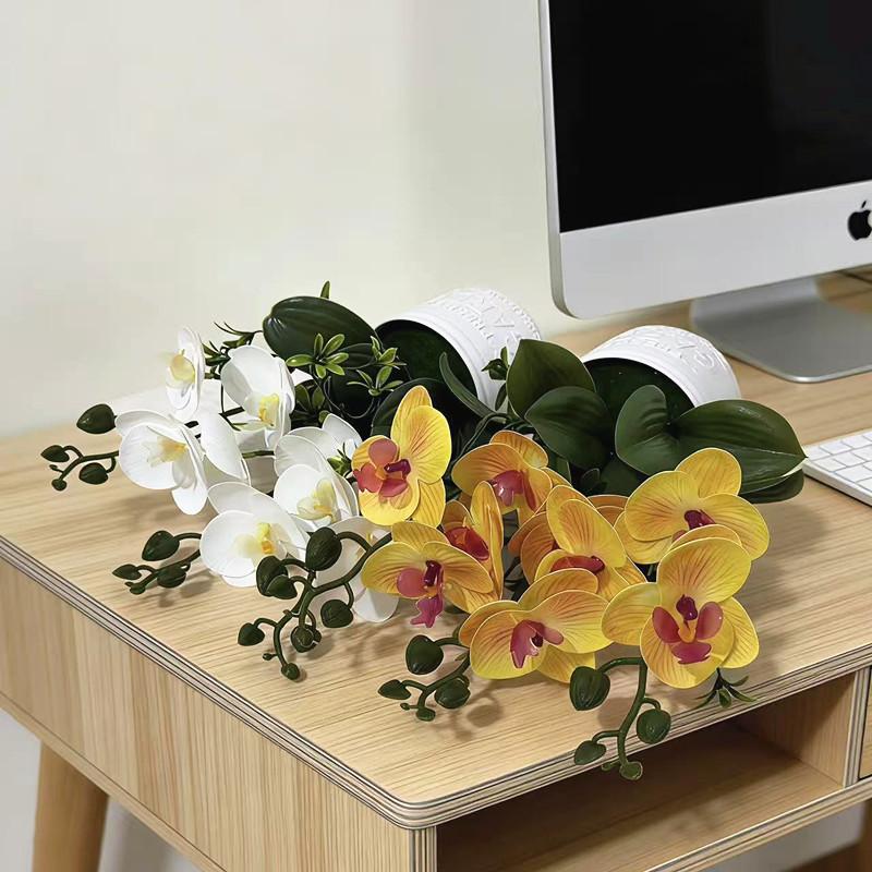 Butterfly Orchid Artificial Plant With Base For Wedding Decor And Home Office Display