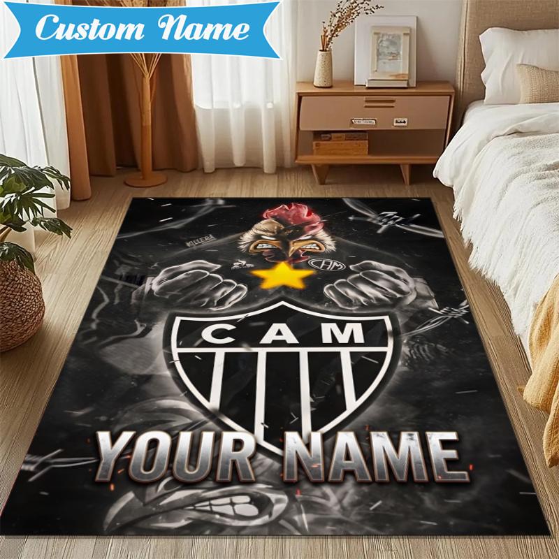 Custom Name Atletico Mineiro Rug Indoor Floor Mat Chair Rug Perfect for Living Room, Bedroom, Playroom, Game Room Christmas fan gifts
