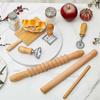 7 Pcs Pasta Making Tool, Wood Gnocchi Board with Ravioli Stamp and Rolling Pin Set, Pasta Maker for