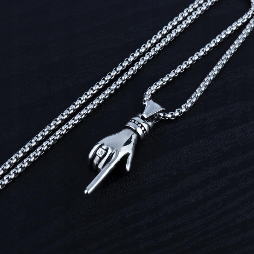 Halskette Silber Stahl Kette Hand Finger 374
