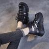 Nuevas sandalias de plataforma retro hechas a mano para mujer, de piel sintética, con cuñas Baotou huecas, zapatos de gladiador con cremallera trasera, suela gruesa, botas geniales