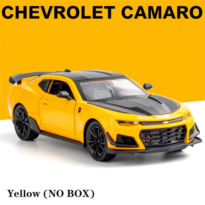 1/24 Alloy Die Cast Chevrolet Camaro Sports Car Model Toy Vehicle Simulation Sound Light Pull Back Collection Toys for Children Gifts