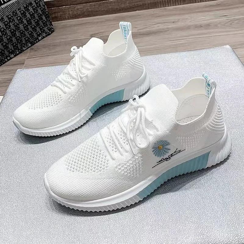 

New Style Women Casual Shoes 2025 Breathable Walking Mesh Flat Shoes Sneakers Women Gym Vulcanized Shoes White Female Footwear 36 синій