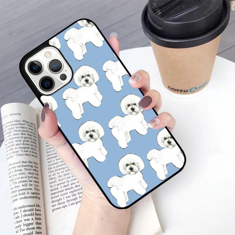 Cute Cartoon Bichon Frise Phone Case For iPhone 17 Air 14 15 16 16e 13 12 Max Cover For Apple 11 Pro Max Plus Coque