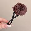 2024 Women's High-End Khaki Flower Claw Clip: Elegant Twist Hairpin for Back of Head
