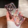 Flower Floral Print Electroplated Phone Casing For iPhone 17 11 13 14 16 15 Pro Max 14 Plus 12 Mini 17 Air 16E Fashion Soft Case