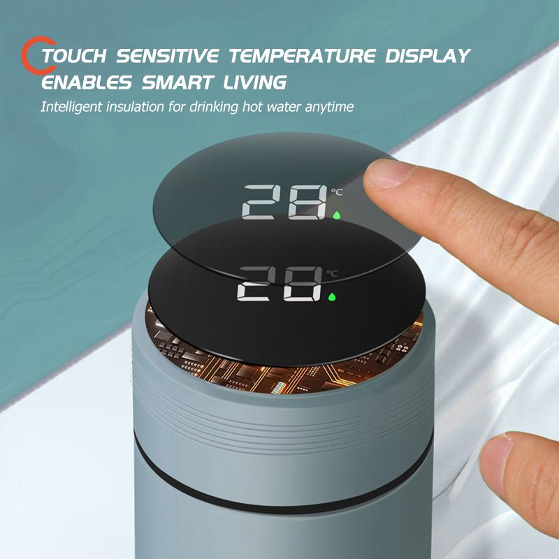 AAAYS1 For Opel 304 Stainless Steel Thermos Cup Smart Display Vacuum Water Cup Insignia Corsa Zafira Mokka Grandland Antara Ampera
