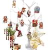 24-Piece Set of Christmas Hanging Ornaments, Wooden Crafts, Hanging Signs for Courtyard, Bar, Party Scene Decoration, Christmas Tree Decorations, 