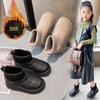 Children's Cotton Shoes, Girls' Snow boots2026New Autumn and Winter Short Boots with Fleece Lining for Boys, Thickened, Warm, Waterproof, and
