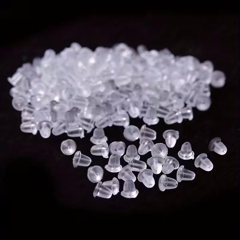 100/50pcs Plastic Earring Studs Invisible Clear Ear Stud Anti-Drop Hypoallergenic for DIY Jewelry Earring Accessories