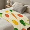 No Shed Flannel Throw Blanket Cartoon Vegetable Design, Soft Warm Home Decor for Christmas, Halloween, Movie Nights & Daily Use