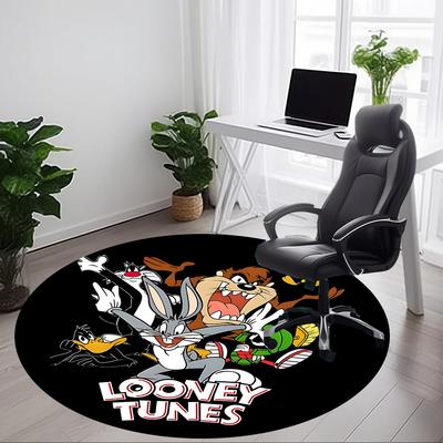 1pc Looney Tunes Characters Office Round Area Rug, Bedroom Living Room Home Decor, Room Deco, Offic A1016116