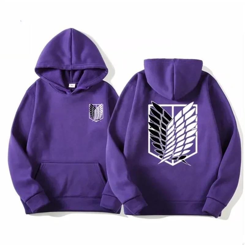 Attack on Titan Herre Hettegenser Anime Hettegensere Menn Kvinner Streetwear Pullover Harajuku Shingeki No Kyojin Hettegensere Genser Klær