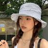 Striped Fisherman Caps Foldable Sun Hat Fashion Women Bucket Hat  Outdoor