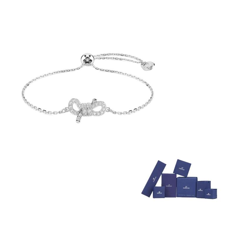 Swarovski Lifelong Bow Crystal Bracelets Unisex Silver M-Original brand box (color random)