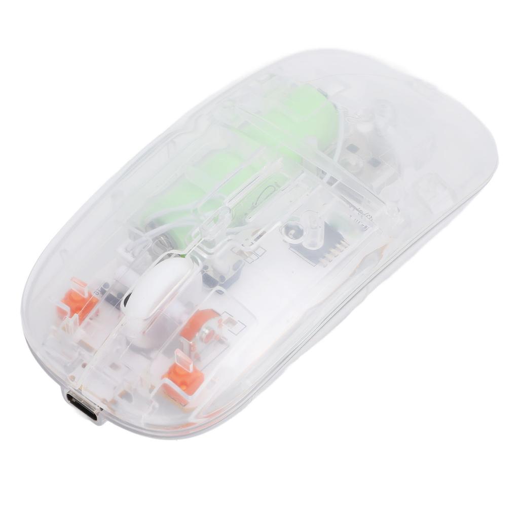 Transparent Wireless Bluetooth Mouse with USB Receiver 2.4G 3 Adjustable DPI Computer Mouse for PC
