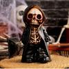 Halloween Standing Skeleton Decoration Terrifying Mask Resin Ornament For Festive Style