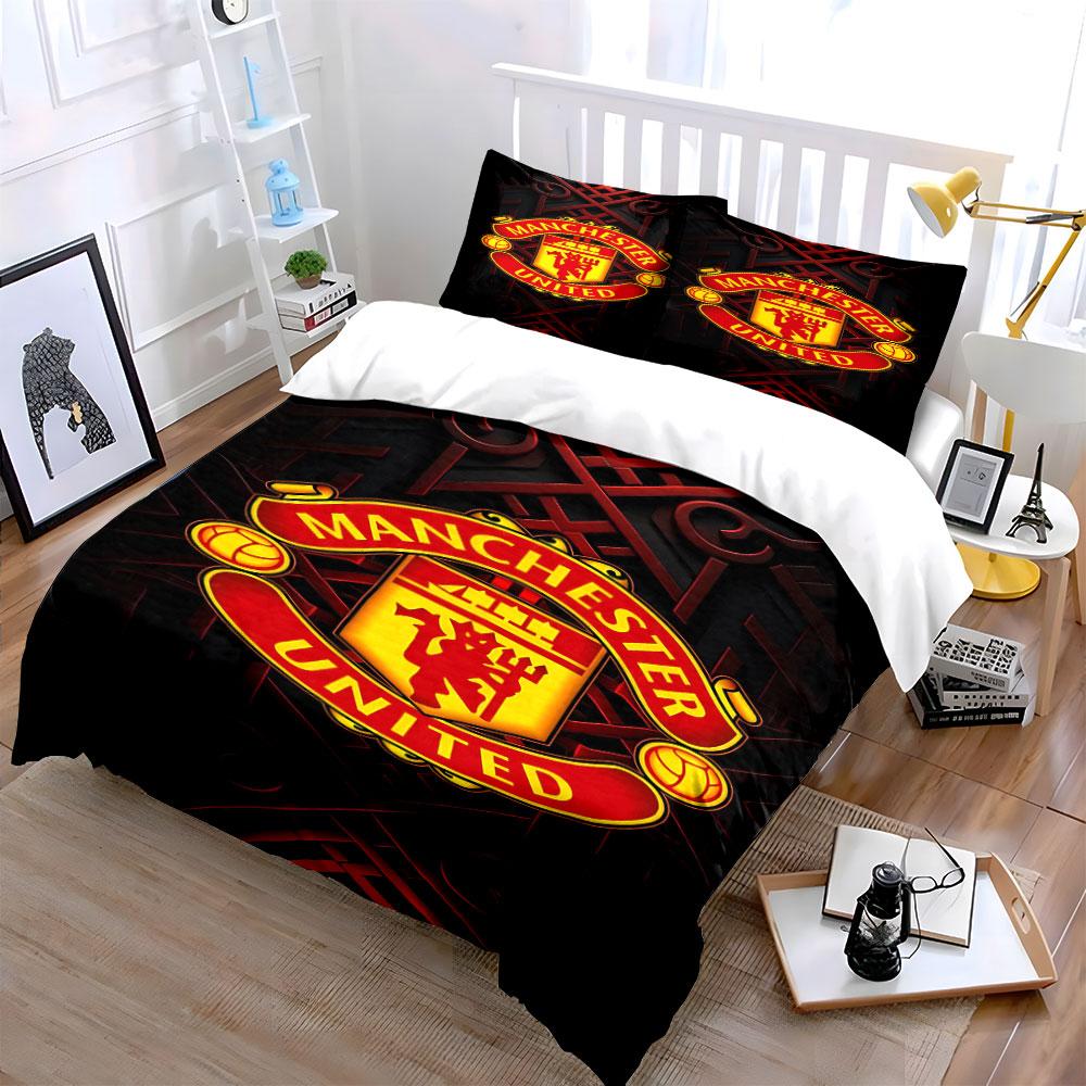 Motivo del logo del Manchester United. Set lenzuola Set copripiumino Copripiumini Federe(1 * Copripiumino 2 * Federe senza imbottitura per piumino)