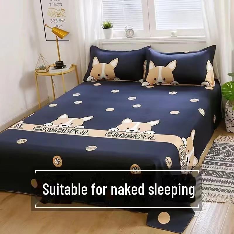 Cotton Dormitory Bedding Set: 3-Piece Quilt Cover and Single Sheet for Student Single Bed.