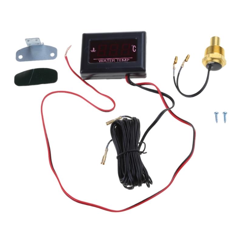 Universal Motorcycle Digital Thermometer Instrument Water Temp Meter Gauge Sensor for Head Plug 8mm 10mm 12mm 14mm 16mm
