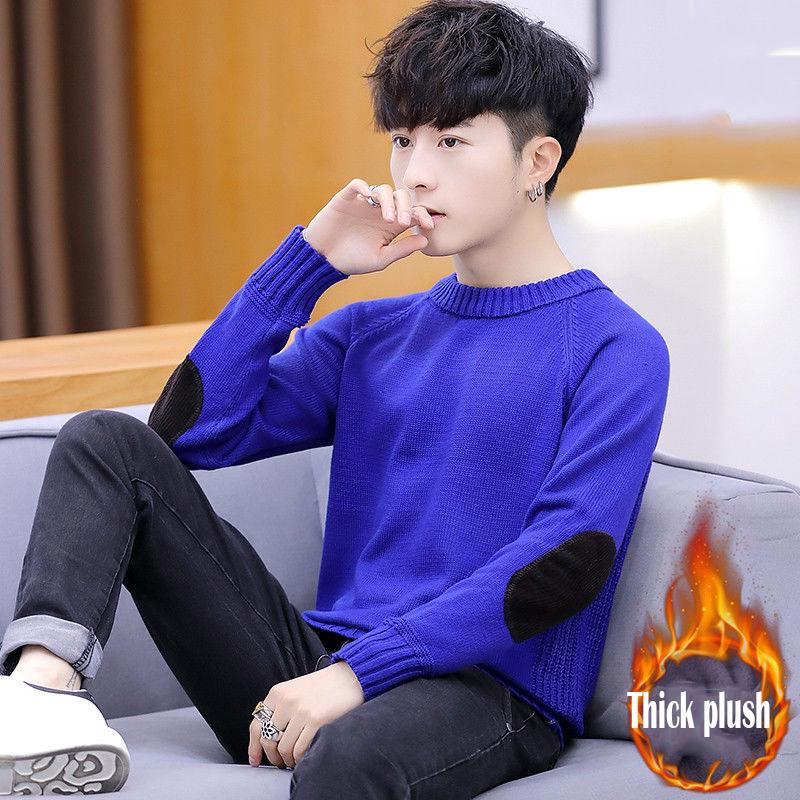 Modny Męski Sweter Dzianinowy Męski Casual Jesień Męskie Swetry Fałszywy Kołnierzyk Koszuli Ciepły Zimowy Pull Homme