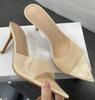 WO Huizhou new European and American women's shoes simple nude transparent one-word high heels thin heels pointed not tired feet versatile