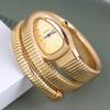 Fashion AAA Classic Simple  Hot Sell Snake Quartz Watch Women Luxury Gold Steel Watch Smooth Dress Waterproof Female Watch Clock