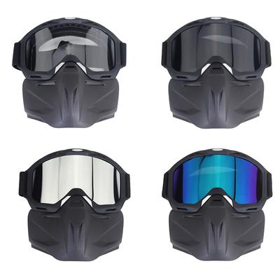 New Stock Motorcycle Off-road Goggles Detachable Face Mask For Riding Exclusive Motorcycle Goggles Face Mask