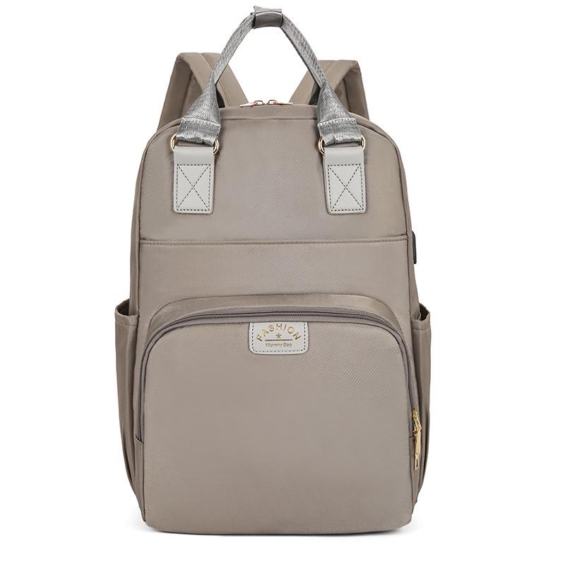 Schoolbag Stylish and Simple Outdoor Travel Mommy Bag New Oxford Cloth Large Capacity Waterproof Thermal Insulation Mother and Baby Bag Backpack