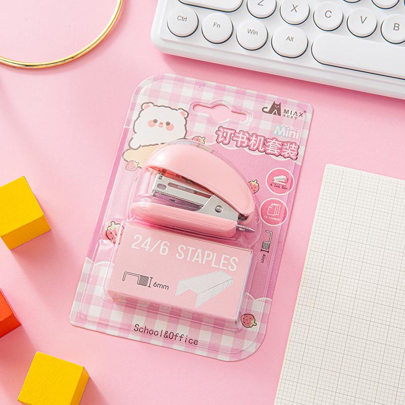 Portable Cartoon Mini Stapler Set - Labor-Saving Student Stationery & Office Tool
