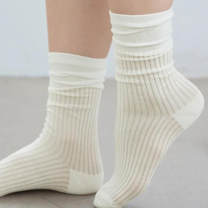 See-through Ribbed Socks 5 Colors