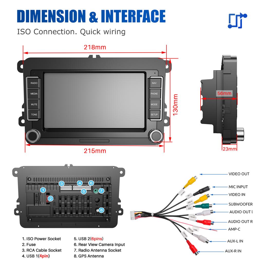 Android 14 Bilradio Trådløs Carplay For Volkswagen Passat Skoda Octavia golf 5 6 touran Bil Multimediaspiller GPS WiFi