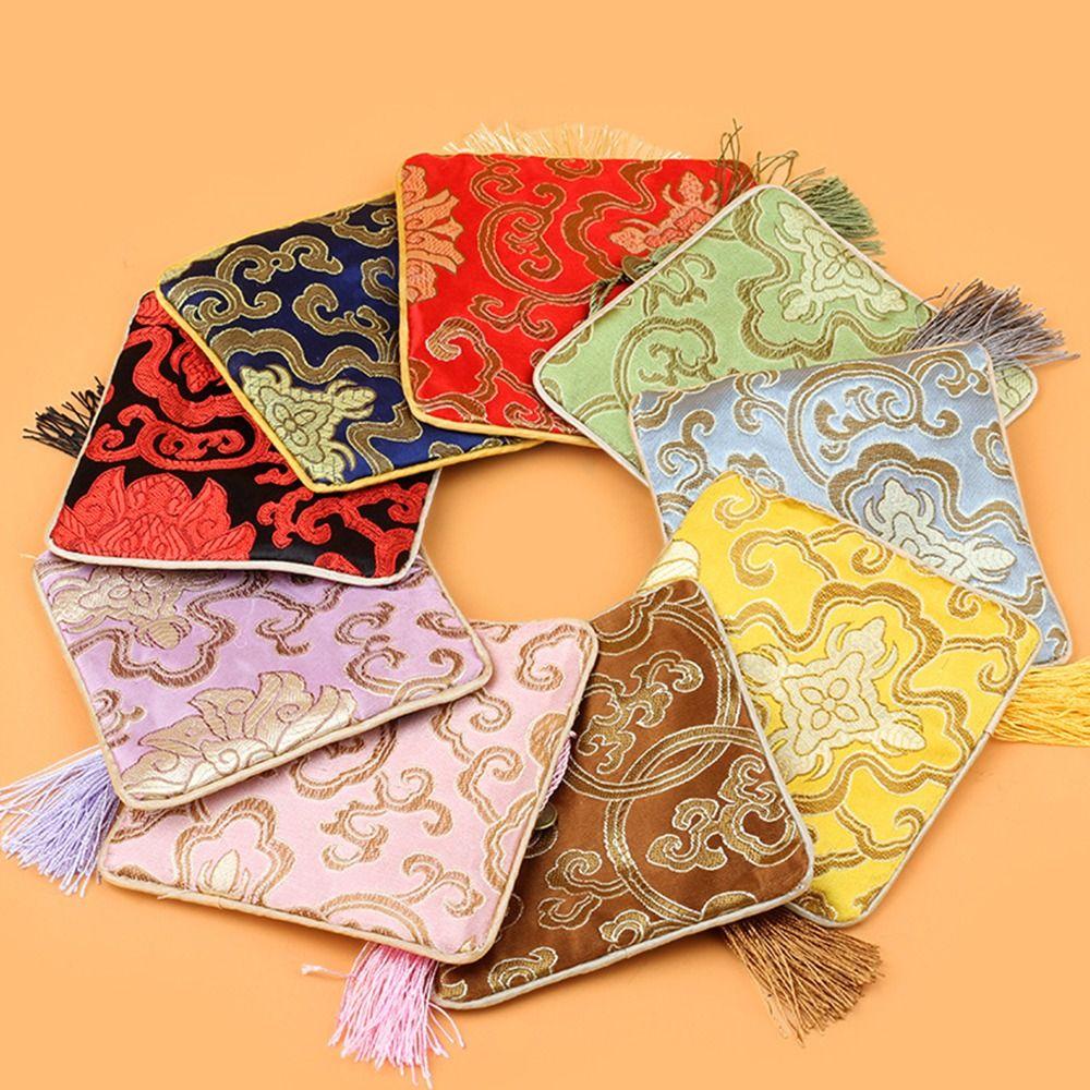 Jewelry Packaging Chinese Style Coin Purse Silk Jewelry Organizer Brocade Pouch Jewelry Storage Bag