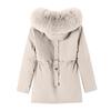 Women's Casual Warm Versatile Large Collar Solid Color Thickened Cotton Coat Jacket