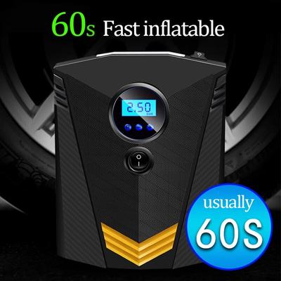 2024 ultimo compressore d'aria per auto digitale con display intelligente 120W150 PSI con pompa d'aria portatile con luce di emergenza a LED incorporata