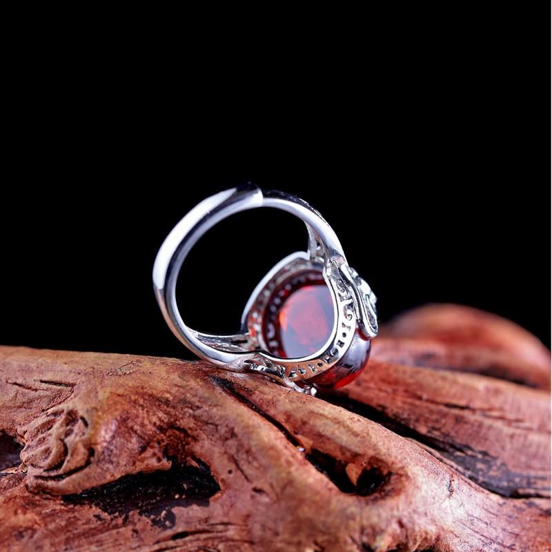 Adjustable Flower Cabochon Ring Women Vintage Boho Chic Minimalist Statement Jewelry