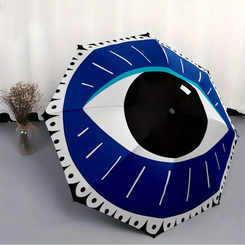 1pc Eye Icon Automatic Folding Umbrella, Portable & Foldable Design with 8 Ribs, Casual Outdoor Accessory Halloween and Christmas Gifts Yy25