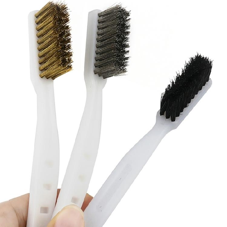 Medium Hard Bristle Brush Ergonomic Handle Not Slip Handle Brush for Gentle Polishing & Maintenance of Collectible Items